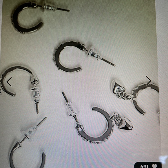 New Topshop hoop and dangle hoop silver and stone earrings - Picture 3 of 6